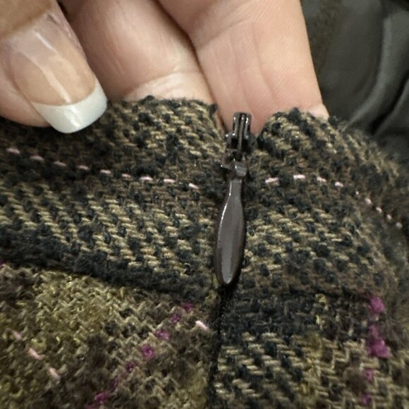 Capasca Skirt Women’s US 8 Browns Wool Blend Plaid Lined Made In Bulgaria - Picture 7 of 8